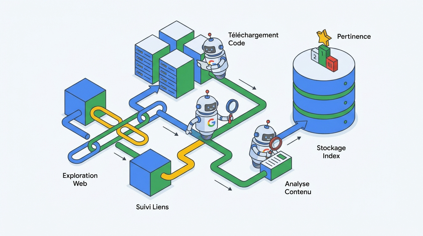 Crawl et indexation Google - illustration