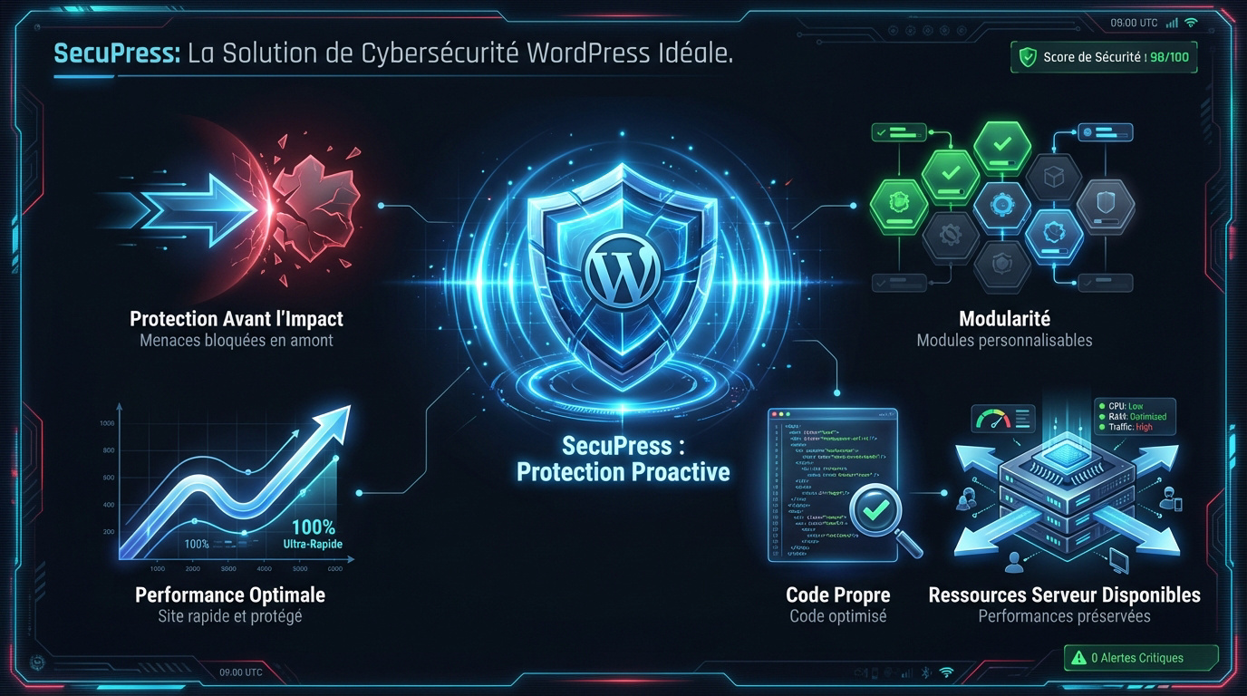 Interface de SecuPress protégeant WordPress